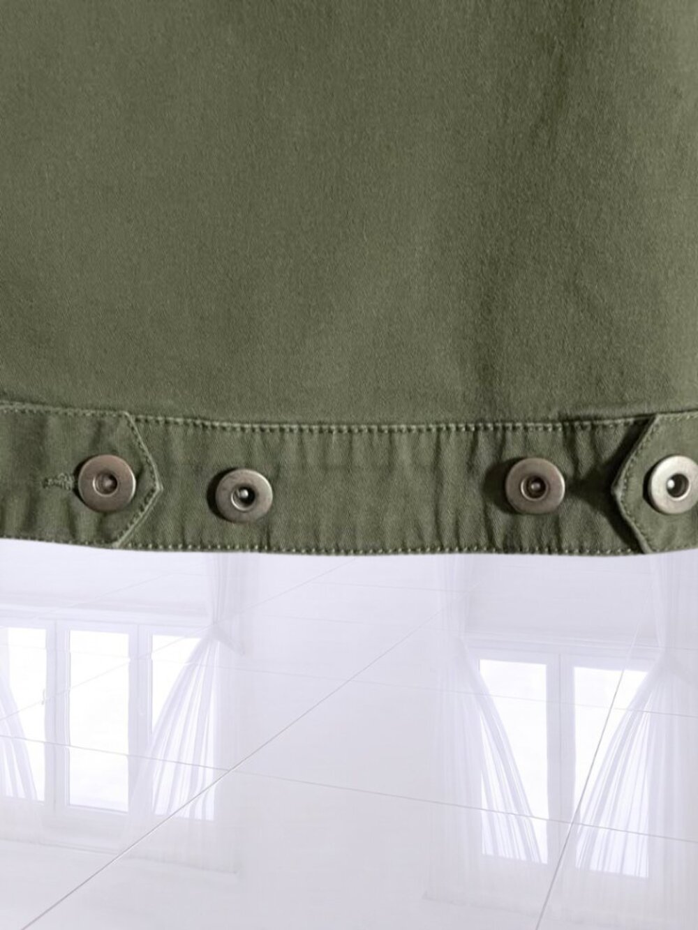 Bamboo Traders Army Green Utility Jacket Large L Cotton Stretch - Picture 5 of 11
